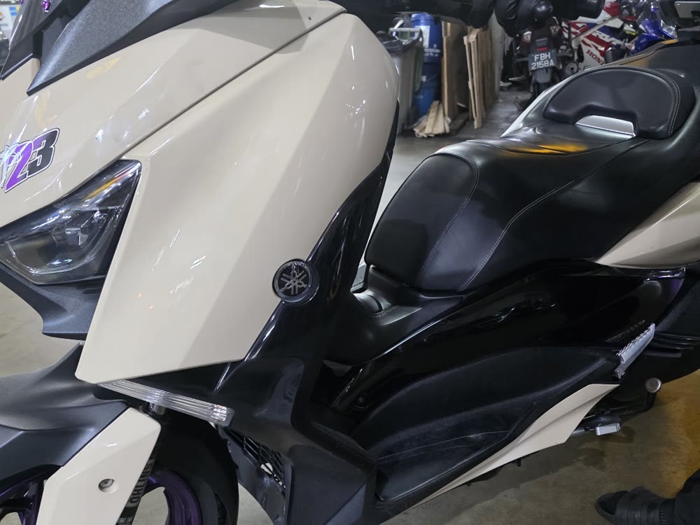Customised Yamaha maxi-scooter with Öhlins wheels at R'S BIKES, Kaki Bukit